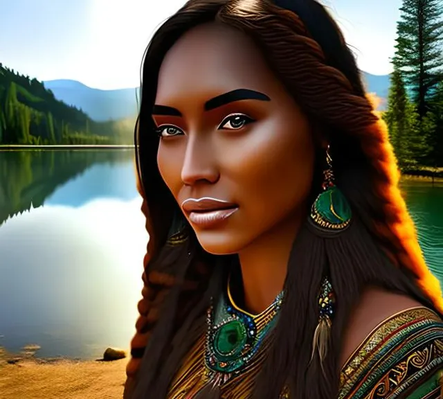 a digital painting of a woman with long hair