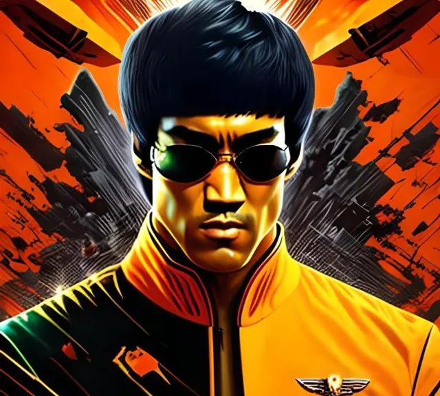 a painting of a man wearing sunglasses and a star trek uniform