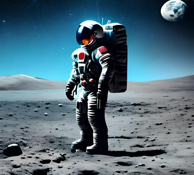 Keep the astronaut, make the moon a Planet