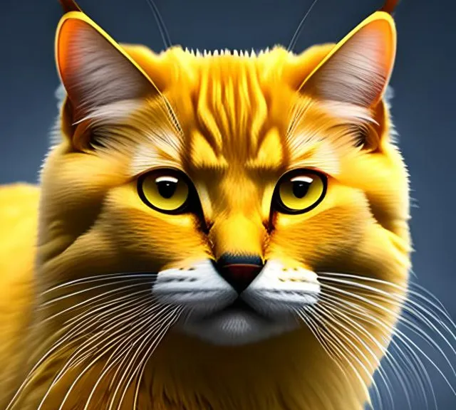 a 3d rendering of a yellow cat