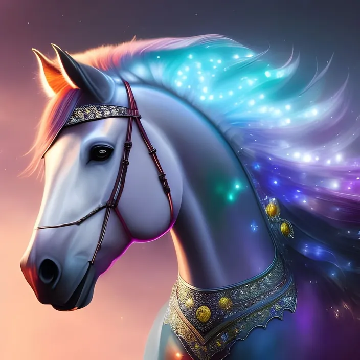 a colorful horse with a rainbow mane