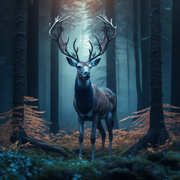 add a white light shining behind the deer