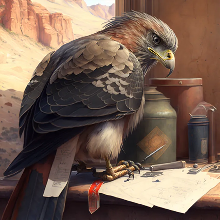 a painting of a bird sitting on a table