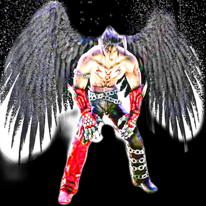 a digital painting of a man with wings