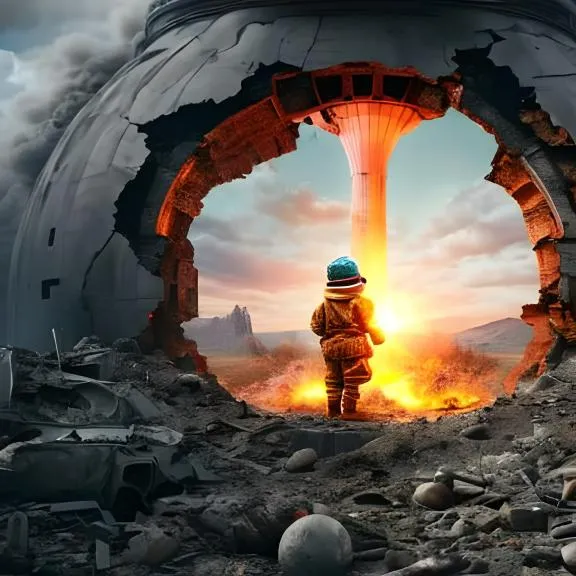 a man standing in front of a hole in the ground