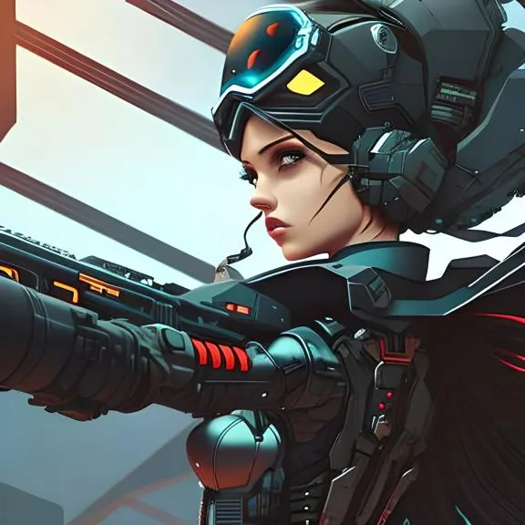 a woman with a gun in her hand
