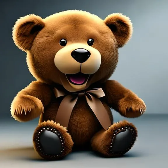 a brown teddy bear with a brown bow
