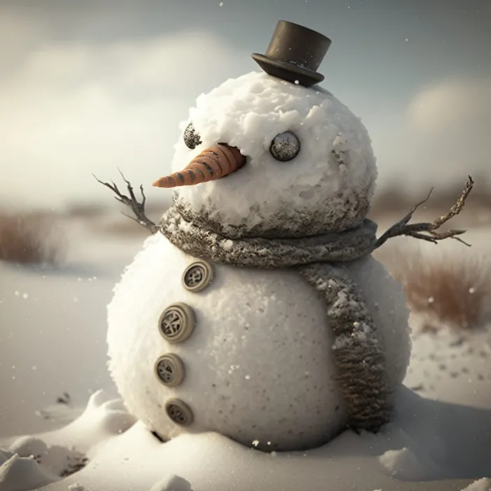 a snowman wearing a top hat and scarf