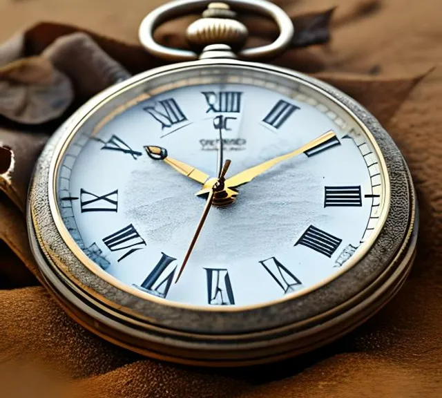 a close up of a pocket watch with roman numerals