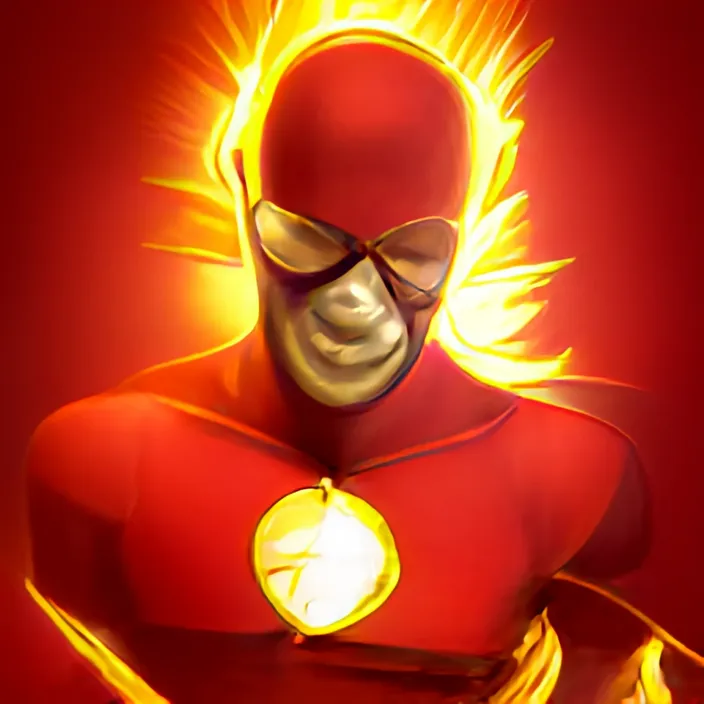 a digital painting of a man in a flash suit