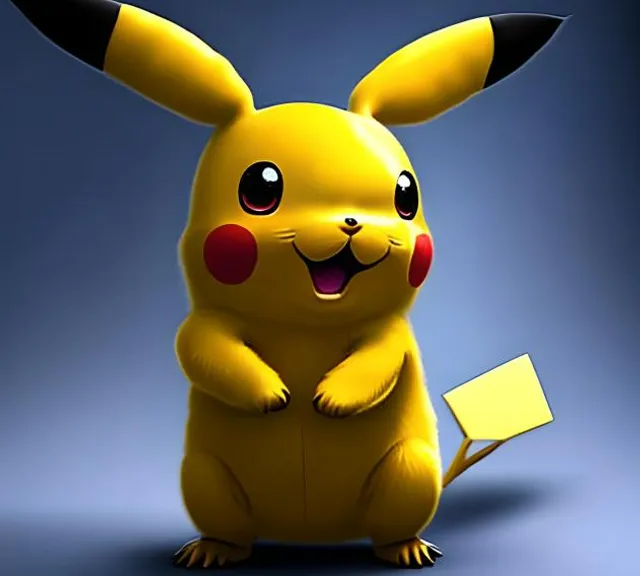 a cartoon pikachu holding a piece of paper