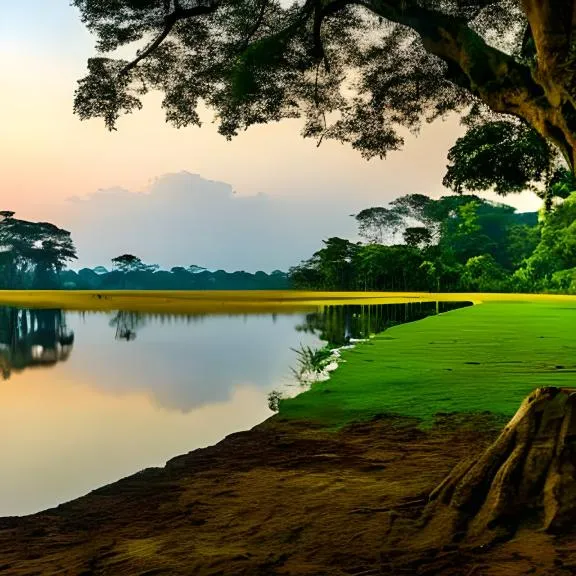 a large tree sitting next to a body of water