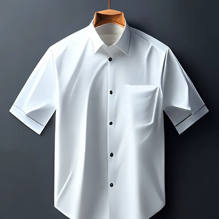 a white shirt hanging on a clothes hanger