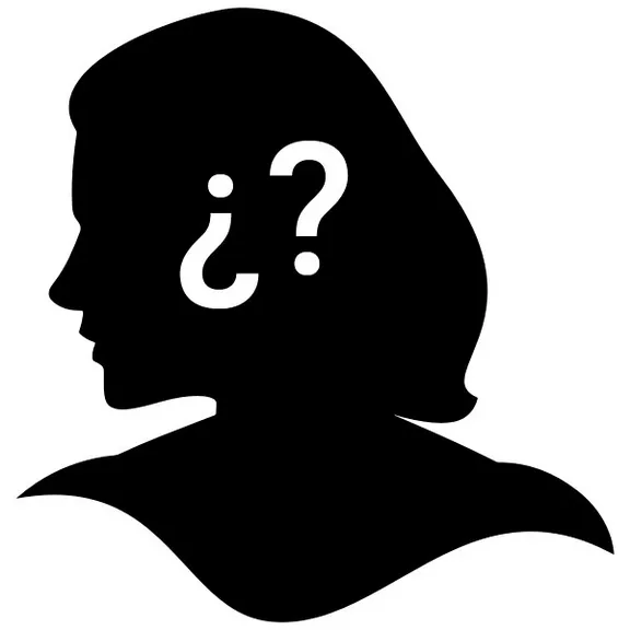 a silhouette of a person with a question mark