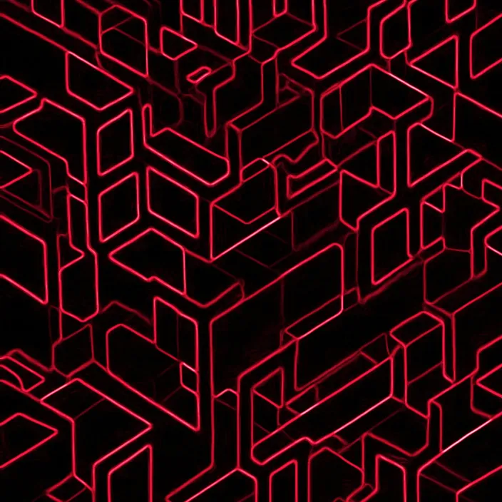 a red and black background with a lot of lines