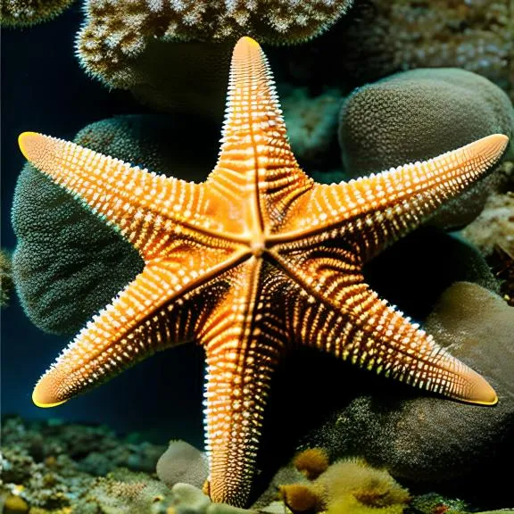 a close up of a starfish on a coral