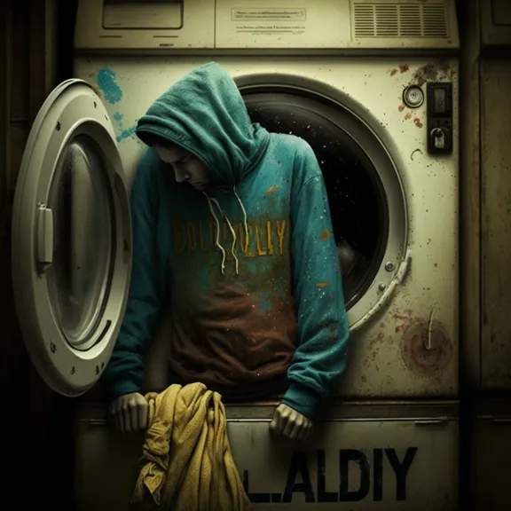 a person standing in front of a washing machine