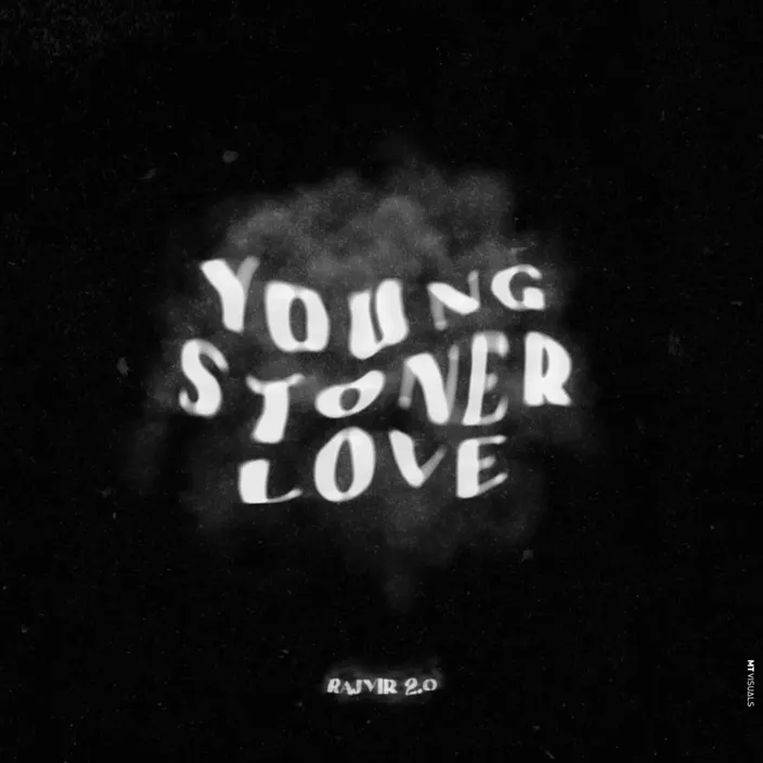 a black and white photo with the words young stoner love