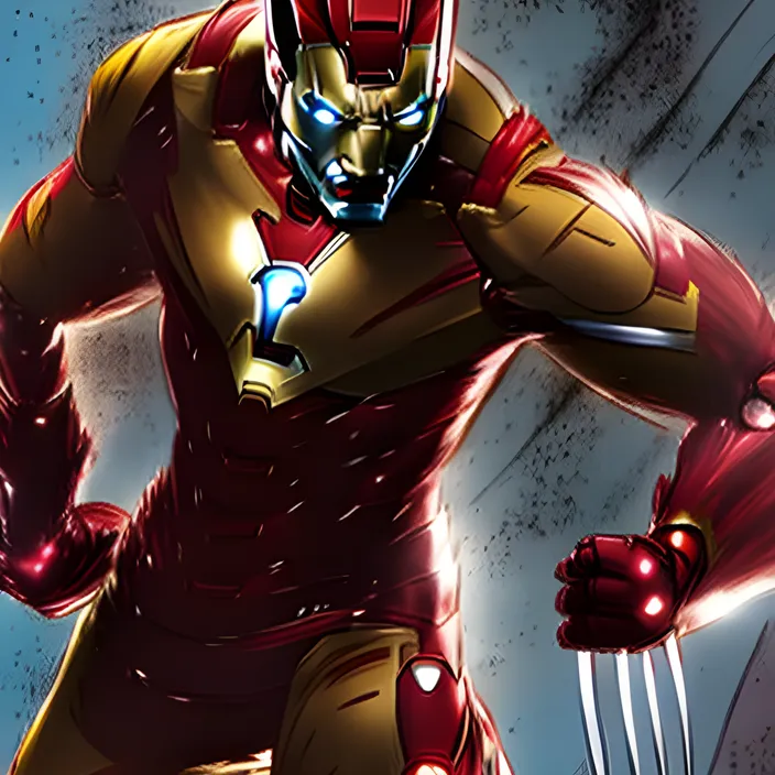 a man in a red and gold costume