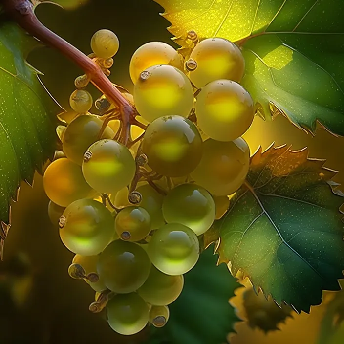 a bunch of grapes hanging from a tree