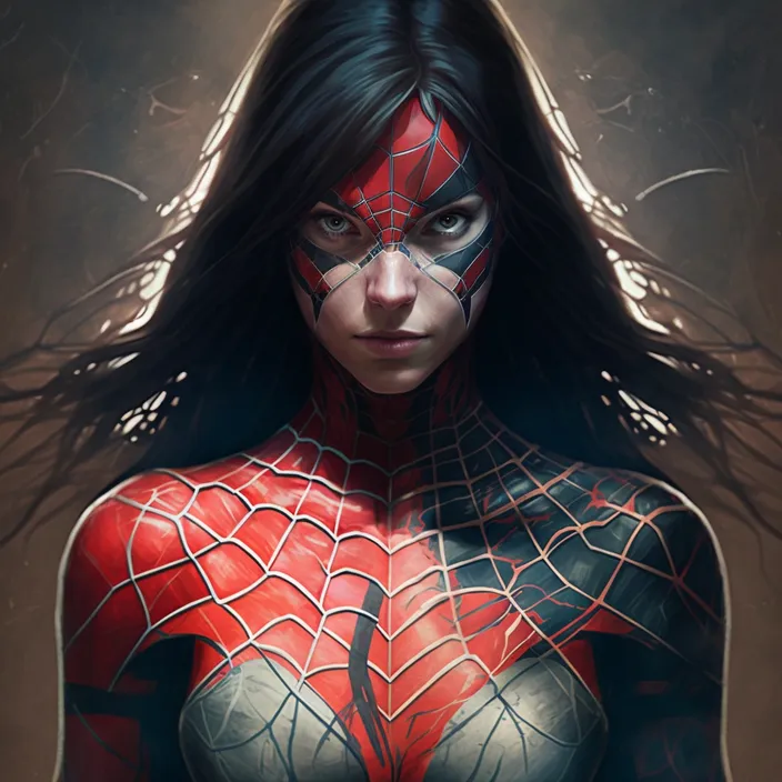 a woman with spider - man makeup on her face