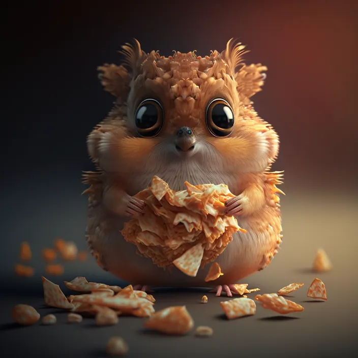 a cute little hamster eating some food