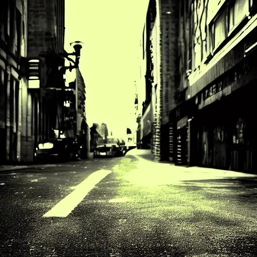 a black and white photo of a city street