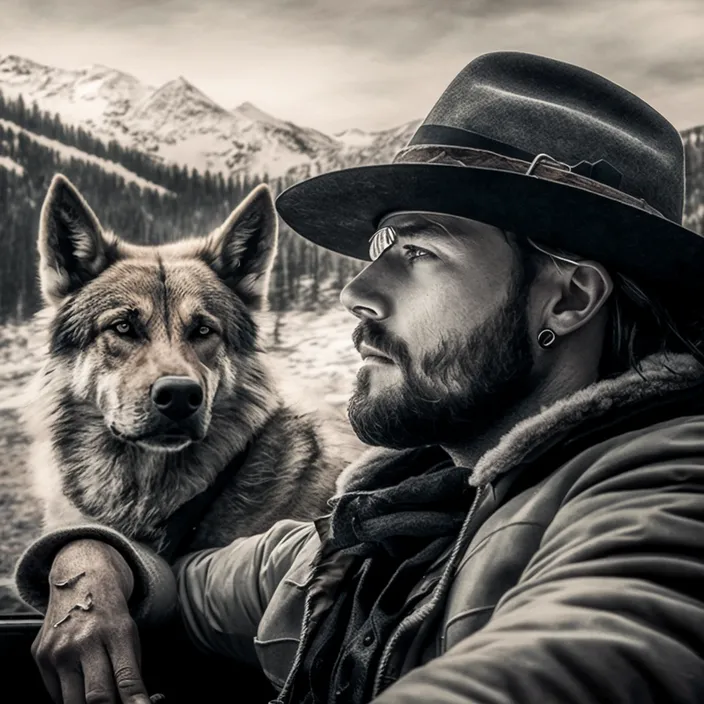 a man and a dog are sitting in a car