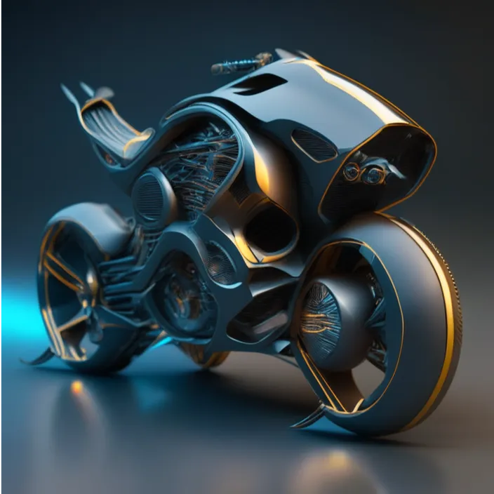 a futuristic motorcycle is shown in this image