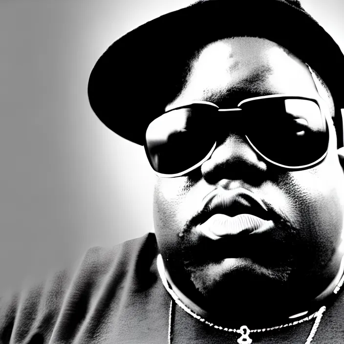 a black and white photo of a man wearing sunglasses and a hat