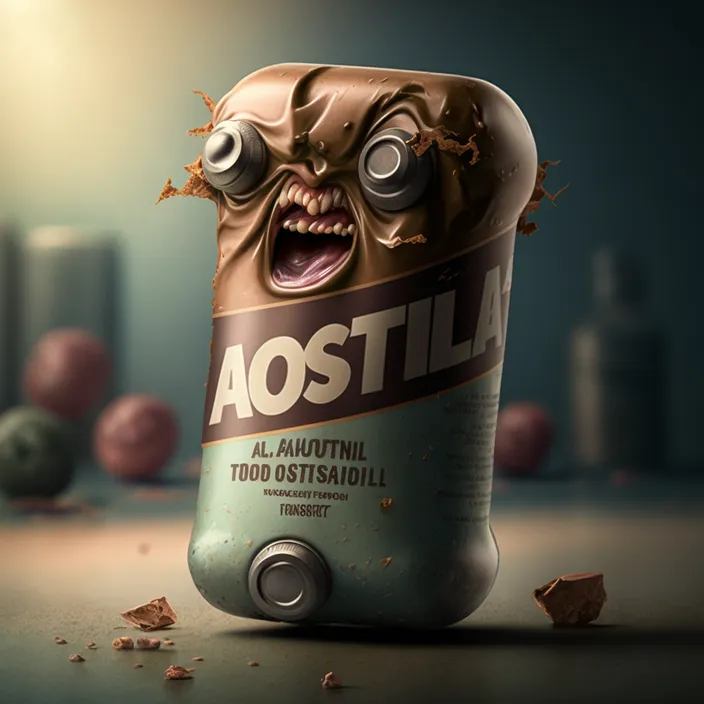 a can of soda with a monster's head sticking out of it