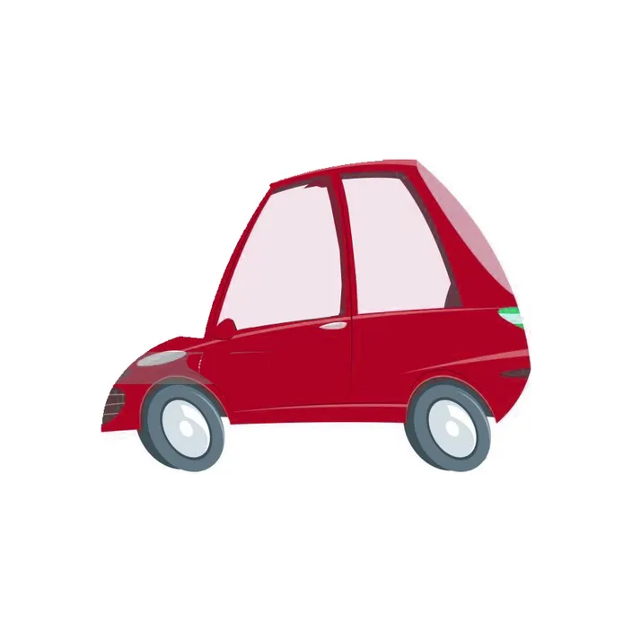 a small red car is shown on a white background