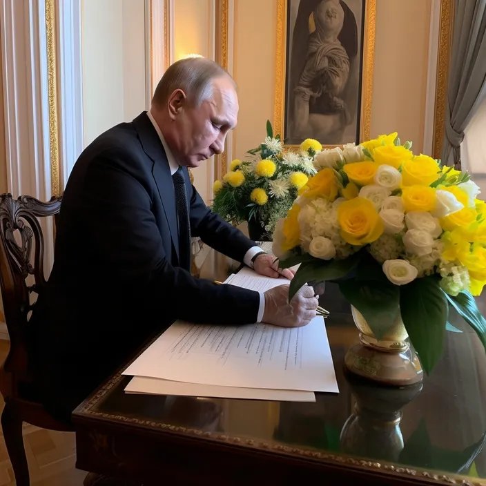 a man sitting at a table writing on a piece of paper