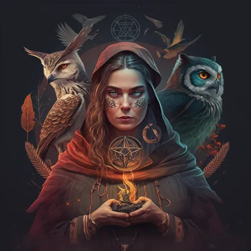 a woman holding an owl in her hands