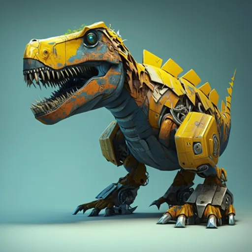 a yellow and black dinosaur with spikes on it's head