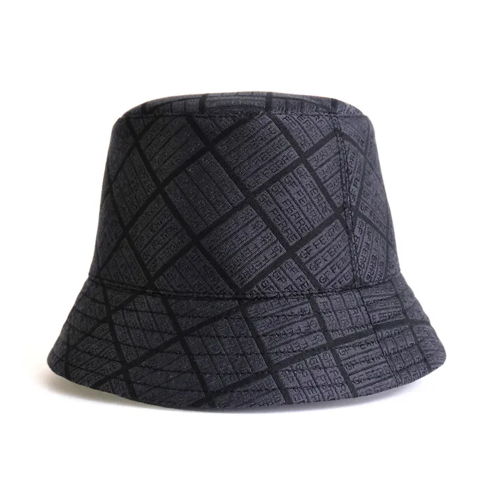 a black hat with a pattern on it