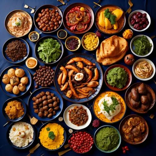 a table filled with lots of different types of food