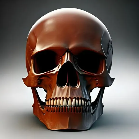 a 3d rendering of a human skull