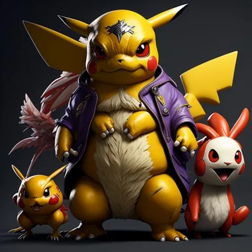 a group of pokemon figurines standing next to each other