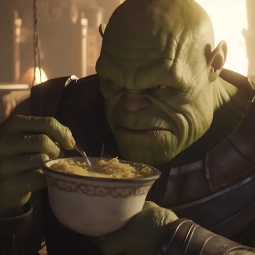 an image of a man eating cereal from a bowl