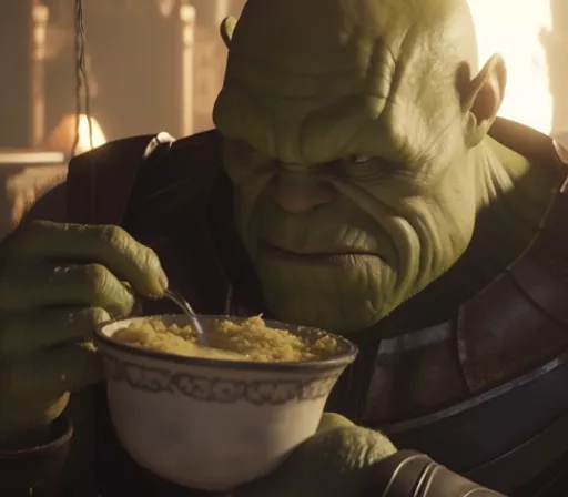 an image of a man eating cereal from a bowl