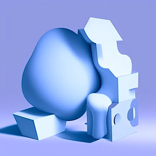 a 3d image of a blue and white object