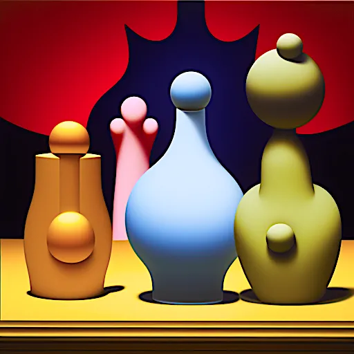 a group of vases sitting on top of a table