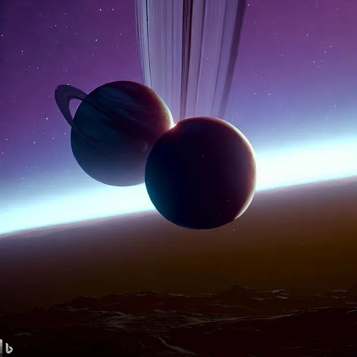 an artist's rendering of two planets in space