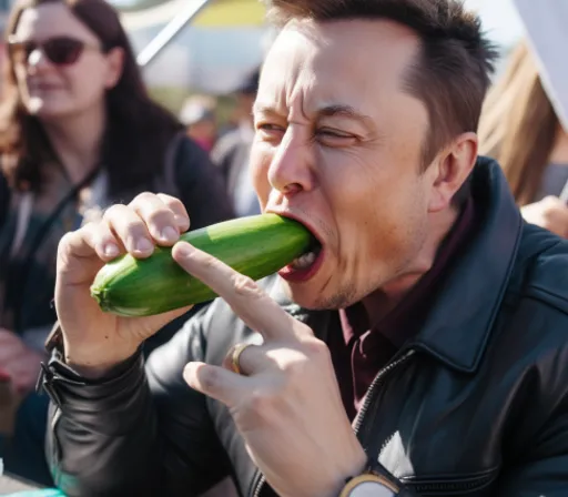 a man with a cucumber in his mouth