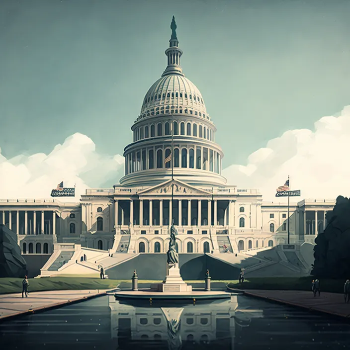 a painting of the united states capitol building