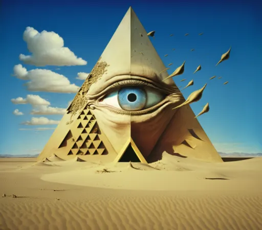 a pyramid with an eye in the middle of it