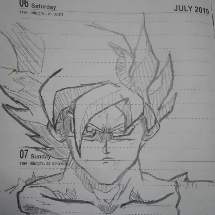 a drawing of gohan from dragon ball