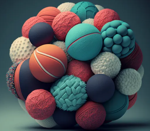 a bunch of balls that are in the shape of a ball