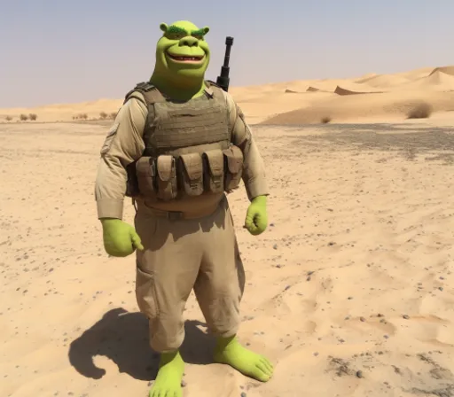 a man in a costume standing in the desert